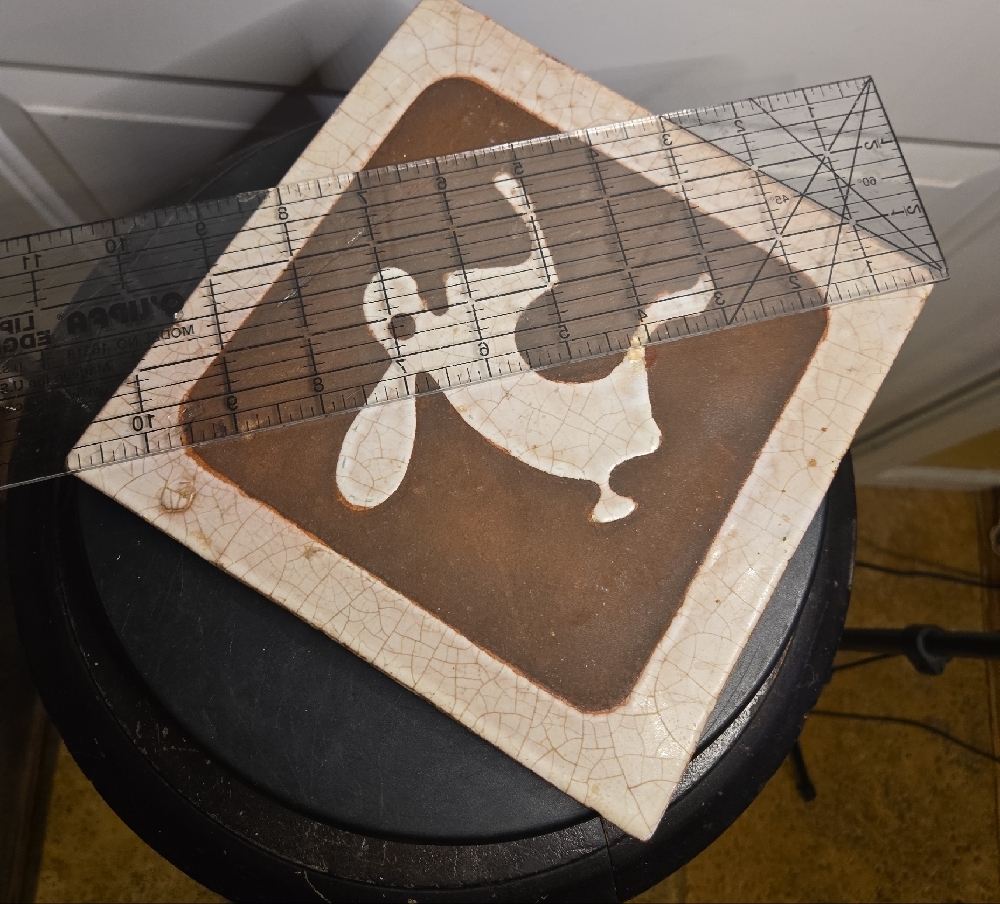 Rabbit Trivet By Arius of Santa Fe Ceramic Rabbit Tile Trivet in Brown and Cream - Picture 14 of 14